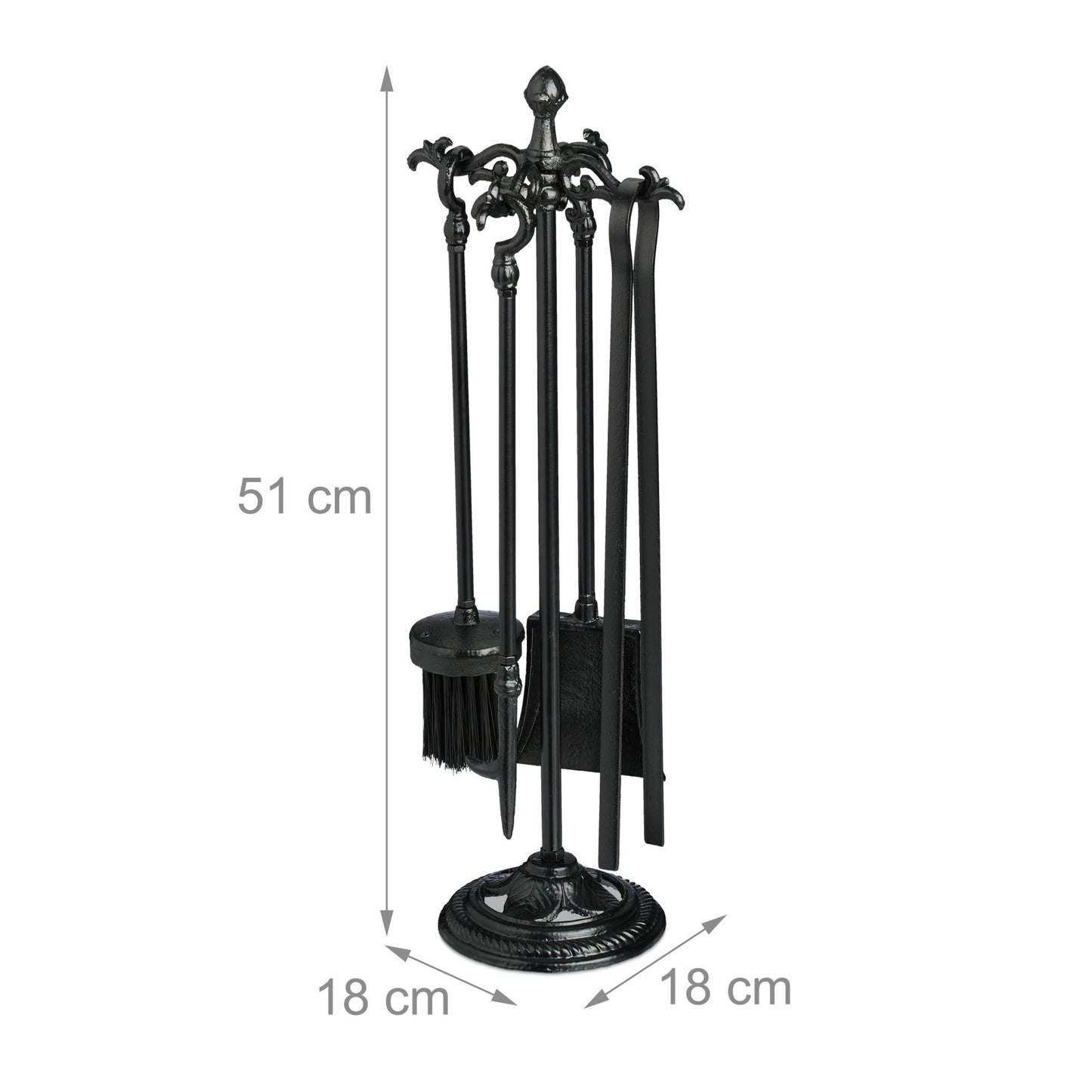 Cast iron fireplace set with 5 parts