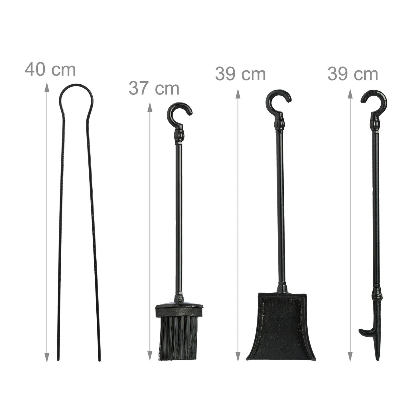 Cast iron fireplace set with 5 parts