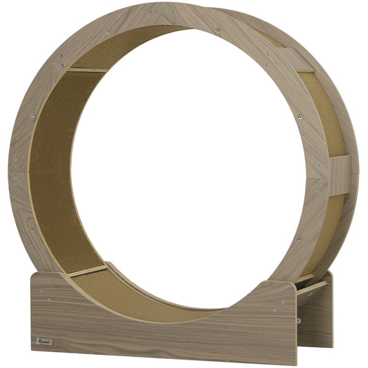 Cat training wheel with brake and scratching board