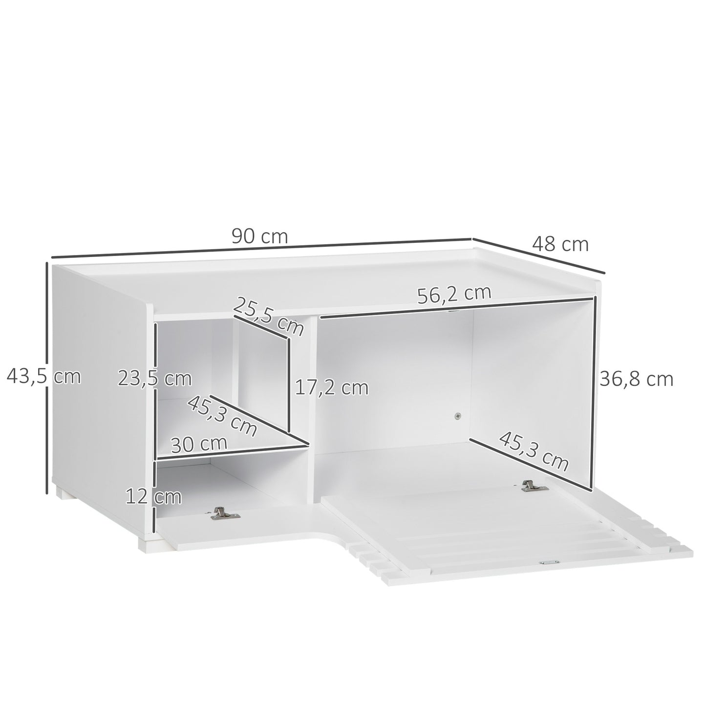 Cat cabinet – Side table, white MDF