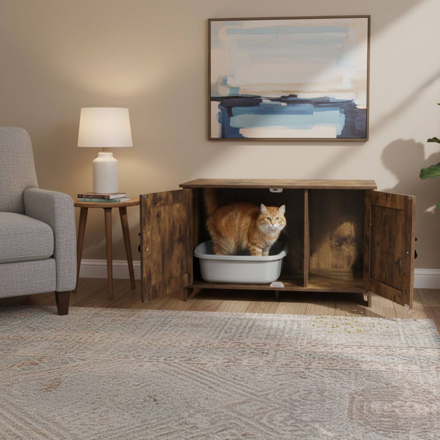 Cat Cabinet with Litter Tray Hideaway and Ventilation