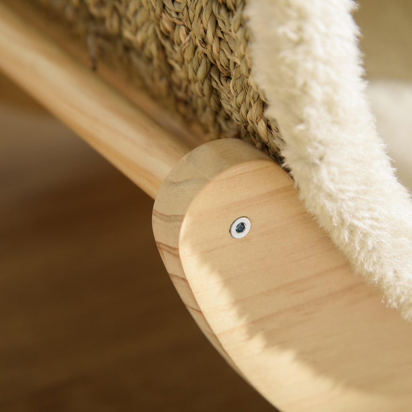 Cat Cave Bed with scratching pad, pine, flannel