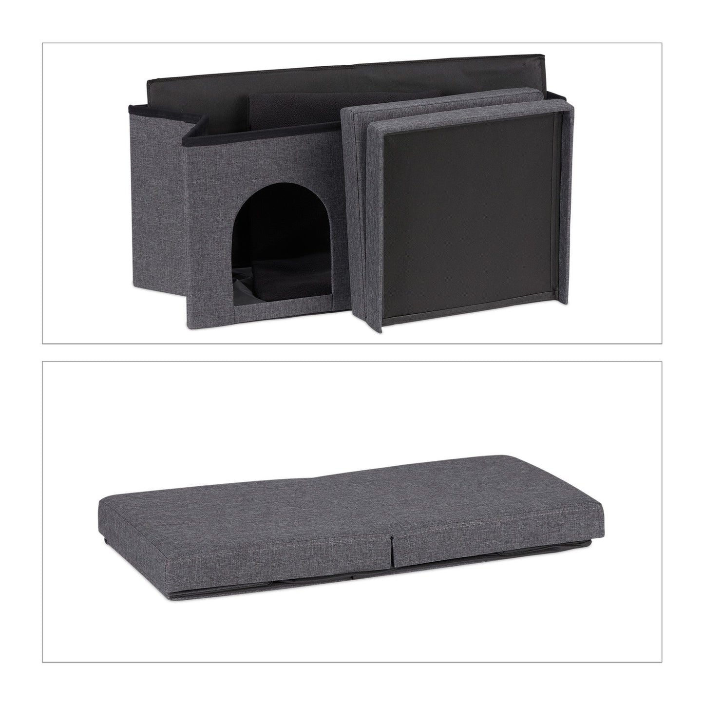 Cat Cave in Grey with Lid
