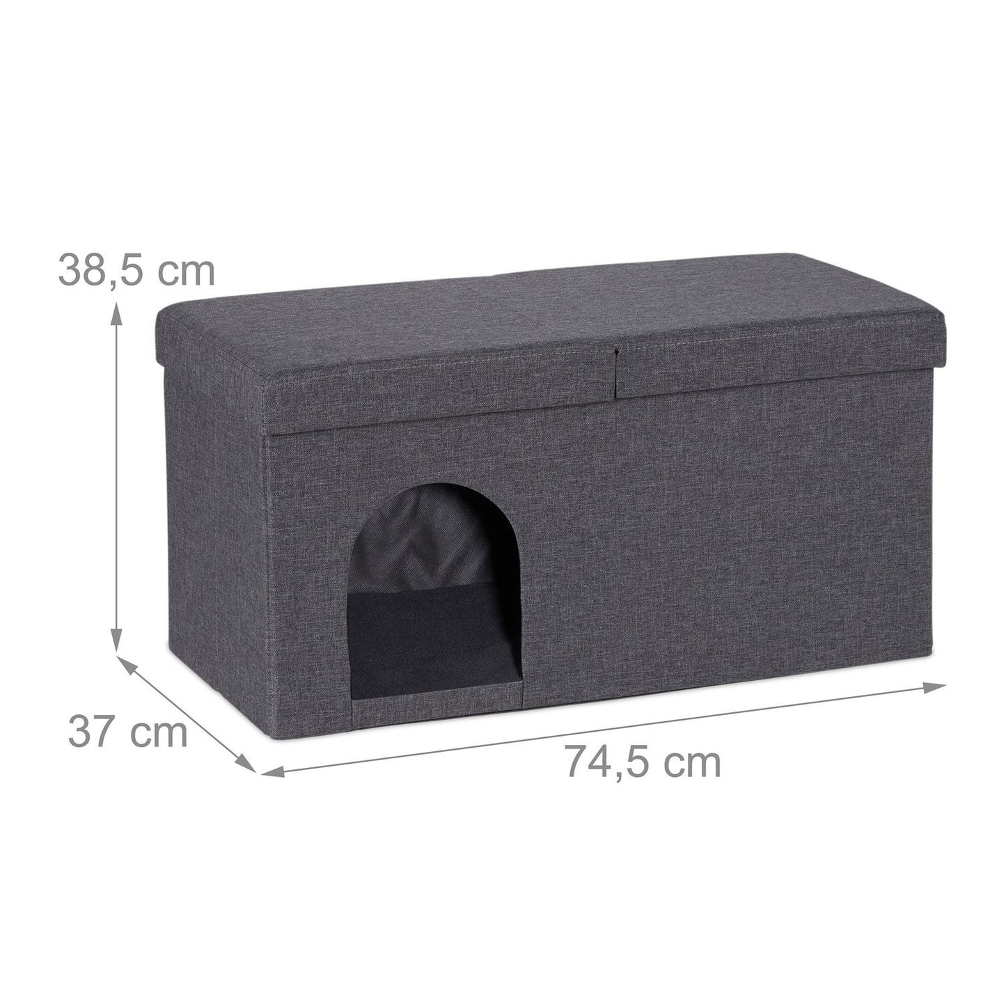 Cat Cave in Grey with Lid