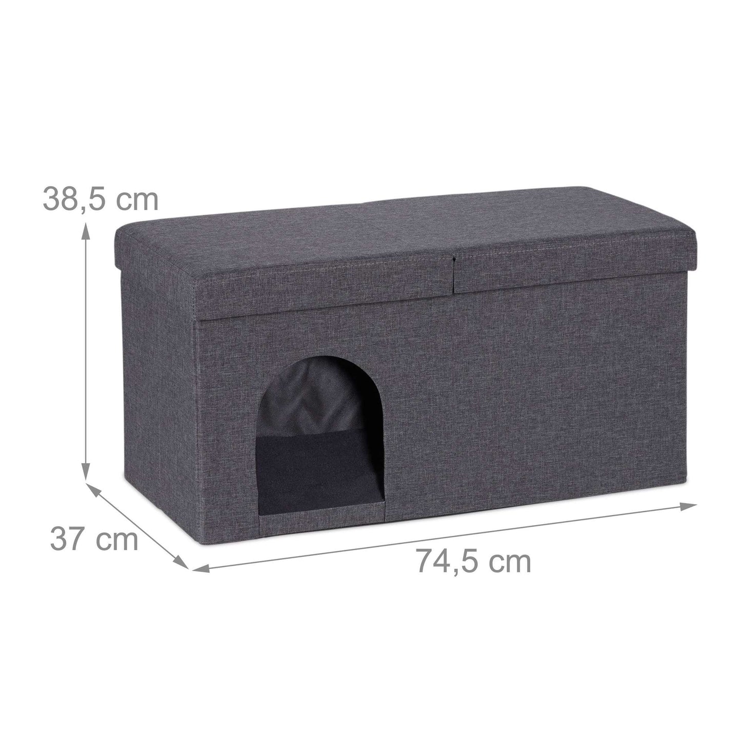 Cat Cave in Grey with Lid