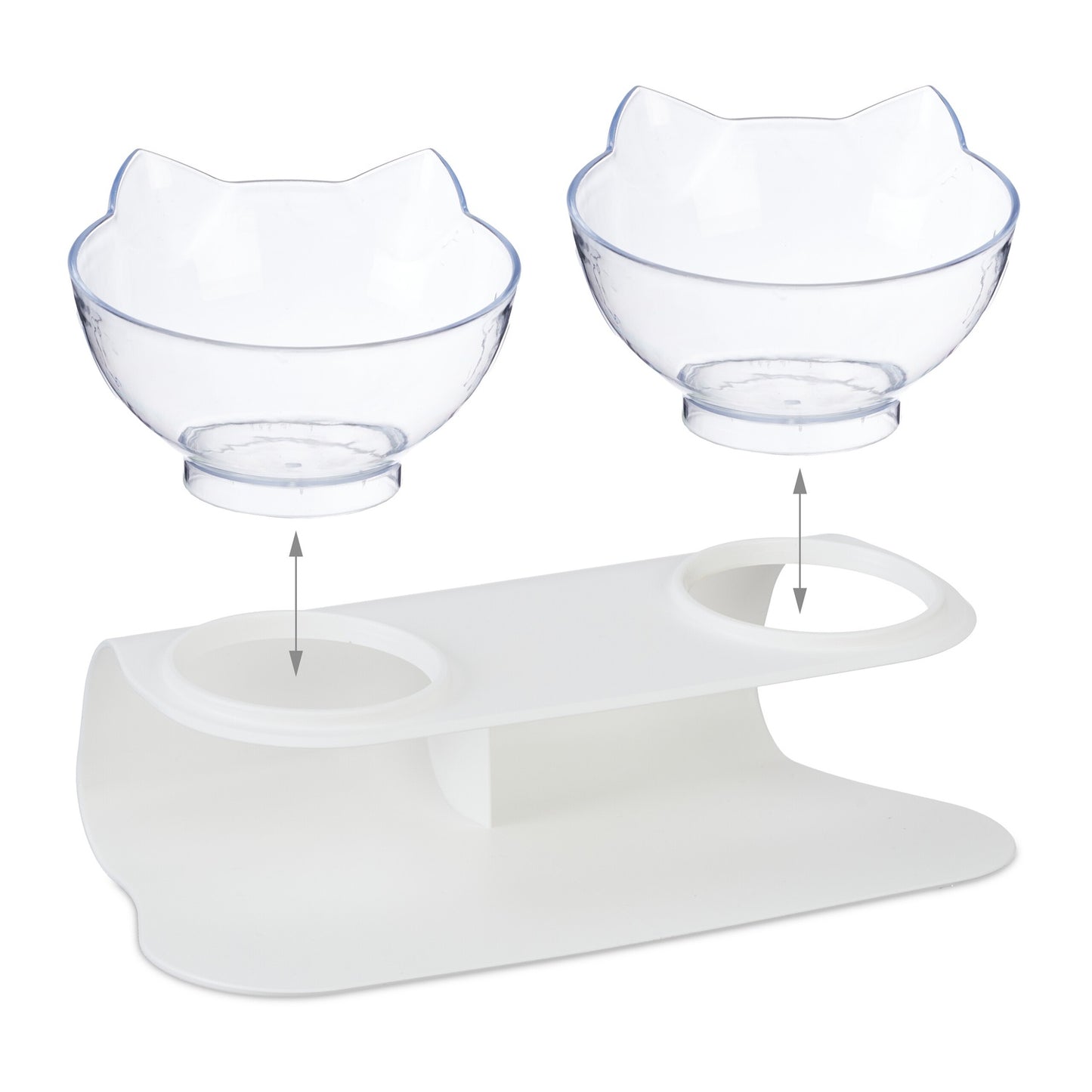 Cat Feeding Station with 2 Non-Slip Bowls