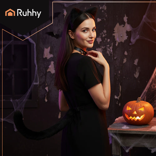 Cat/Fox Costume Set – Black, Tail, Ears, Choker