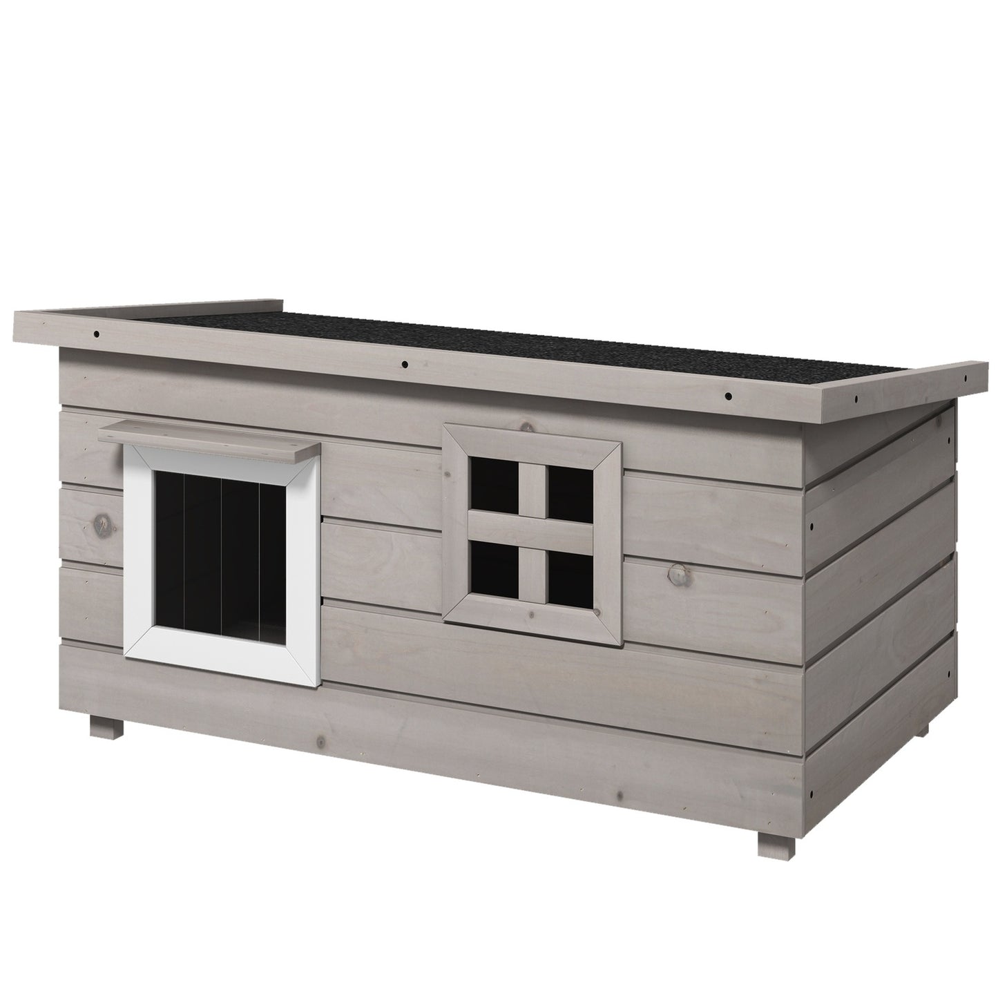 Outdoor winter-proof cat house - asphalt roof, spruce wood