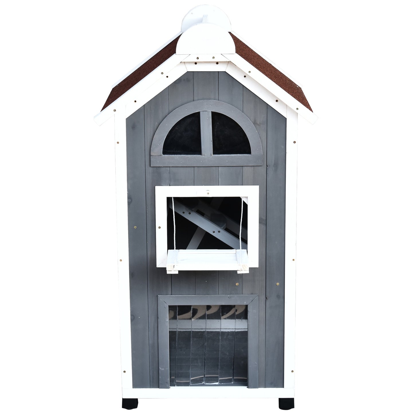 Cat house or litter box - spruce wood, asphalt roof