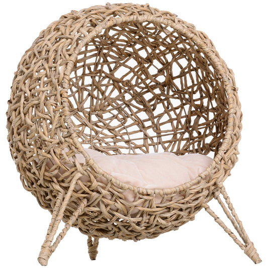 Natural PE rattan house with cushions, raised feet