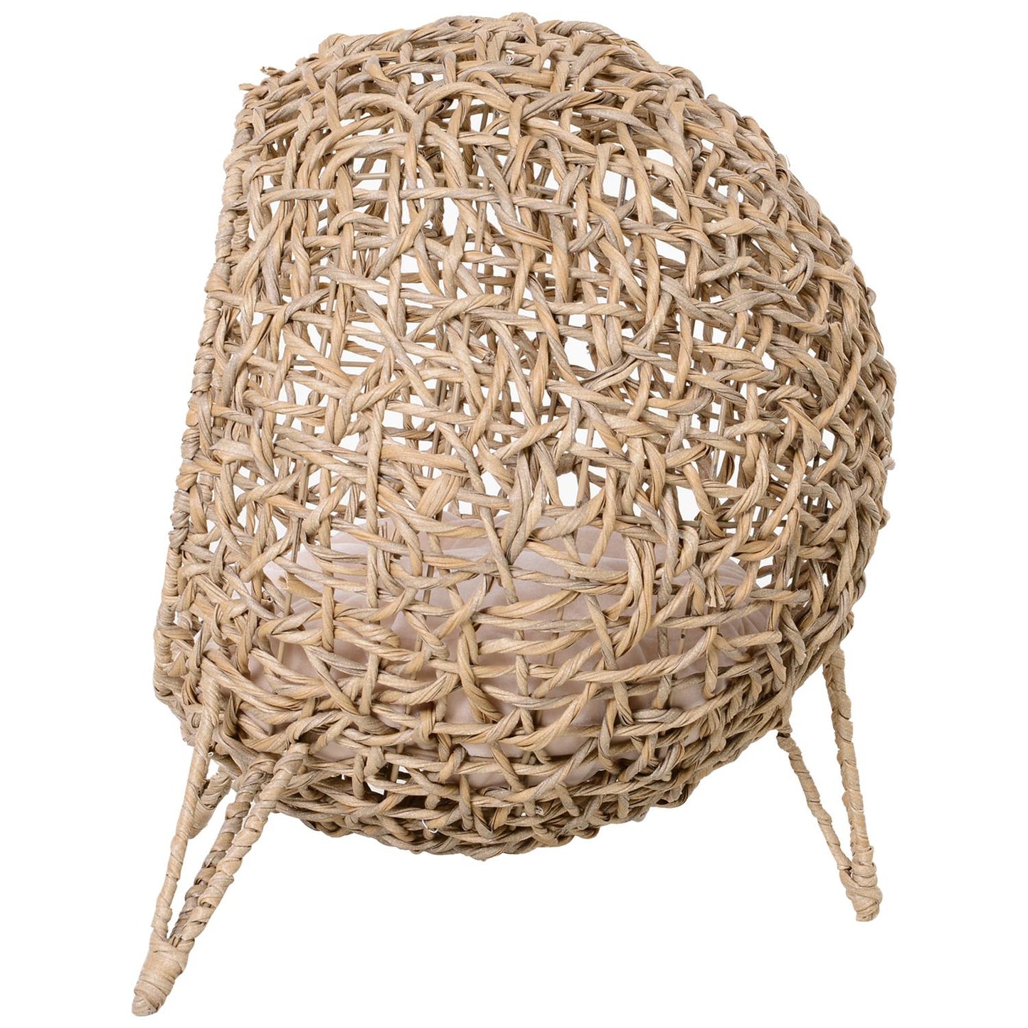 Natural PE rattan house with cushions, raised feet