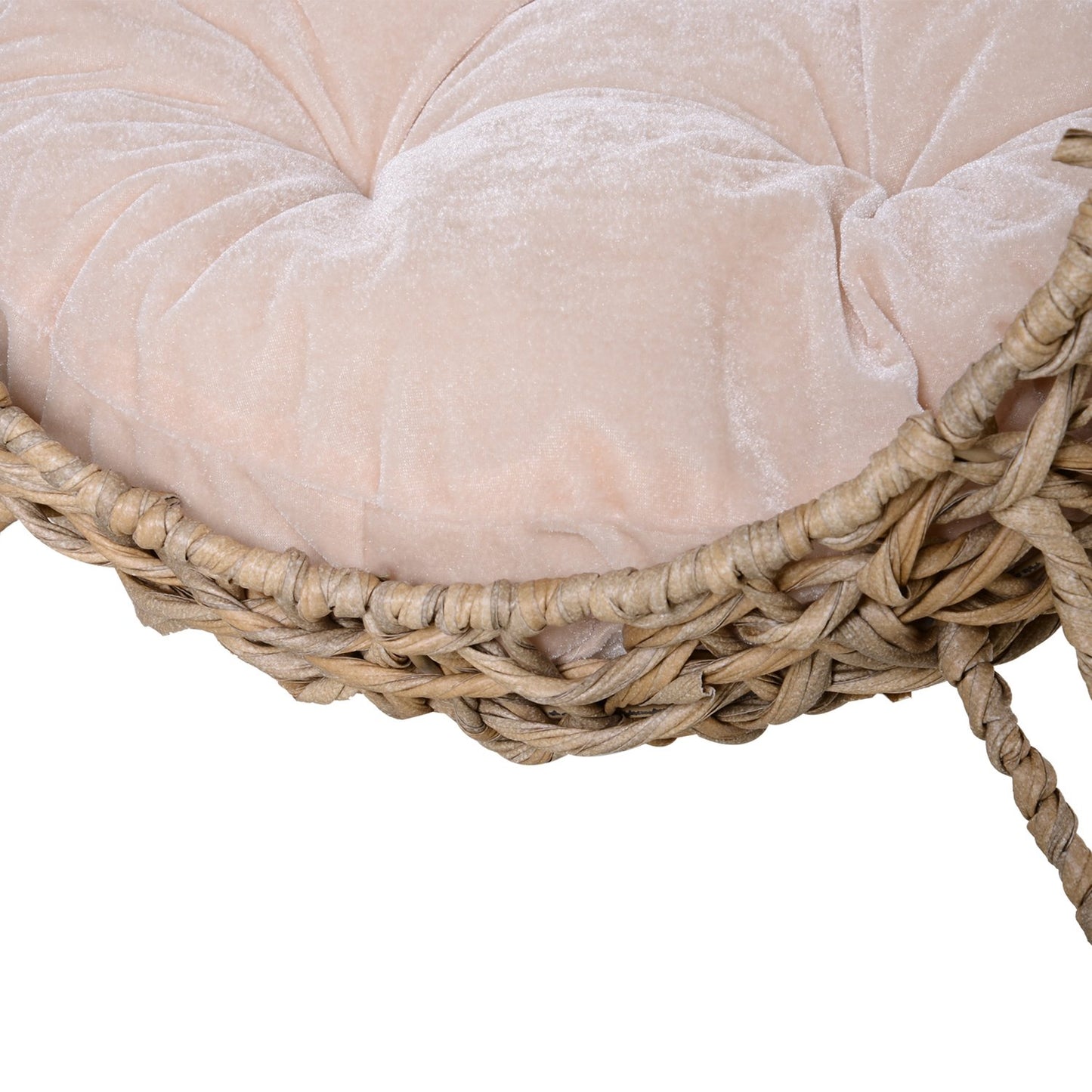 Natural PE rattan house with cushions, raised feet