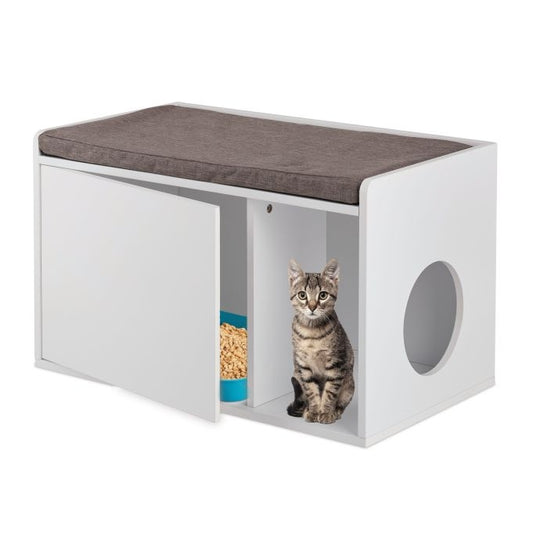 Cat Litter Box Cabinet With Bench