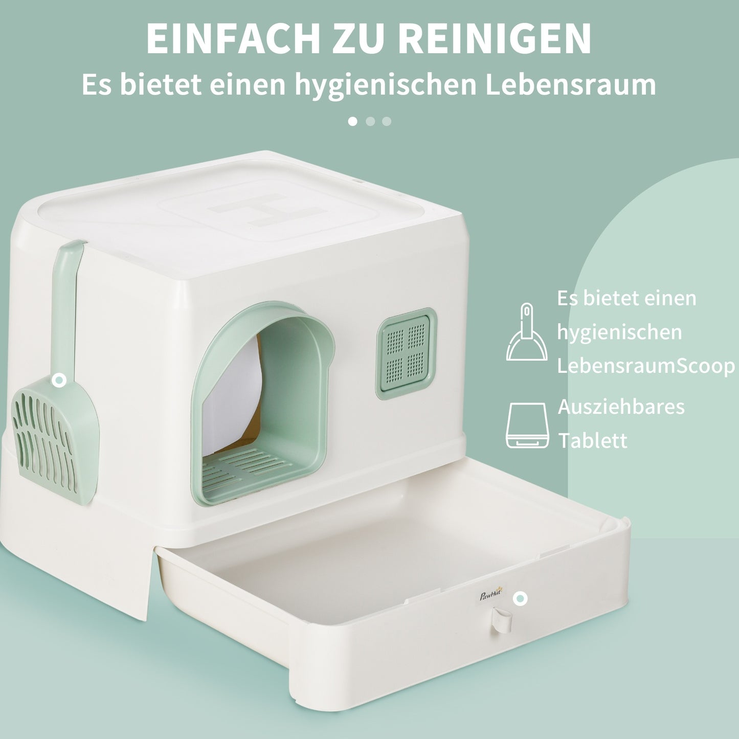 Cat litter with hood with box and odor remover 50x40x40Cm