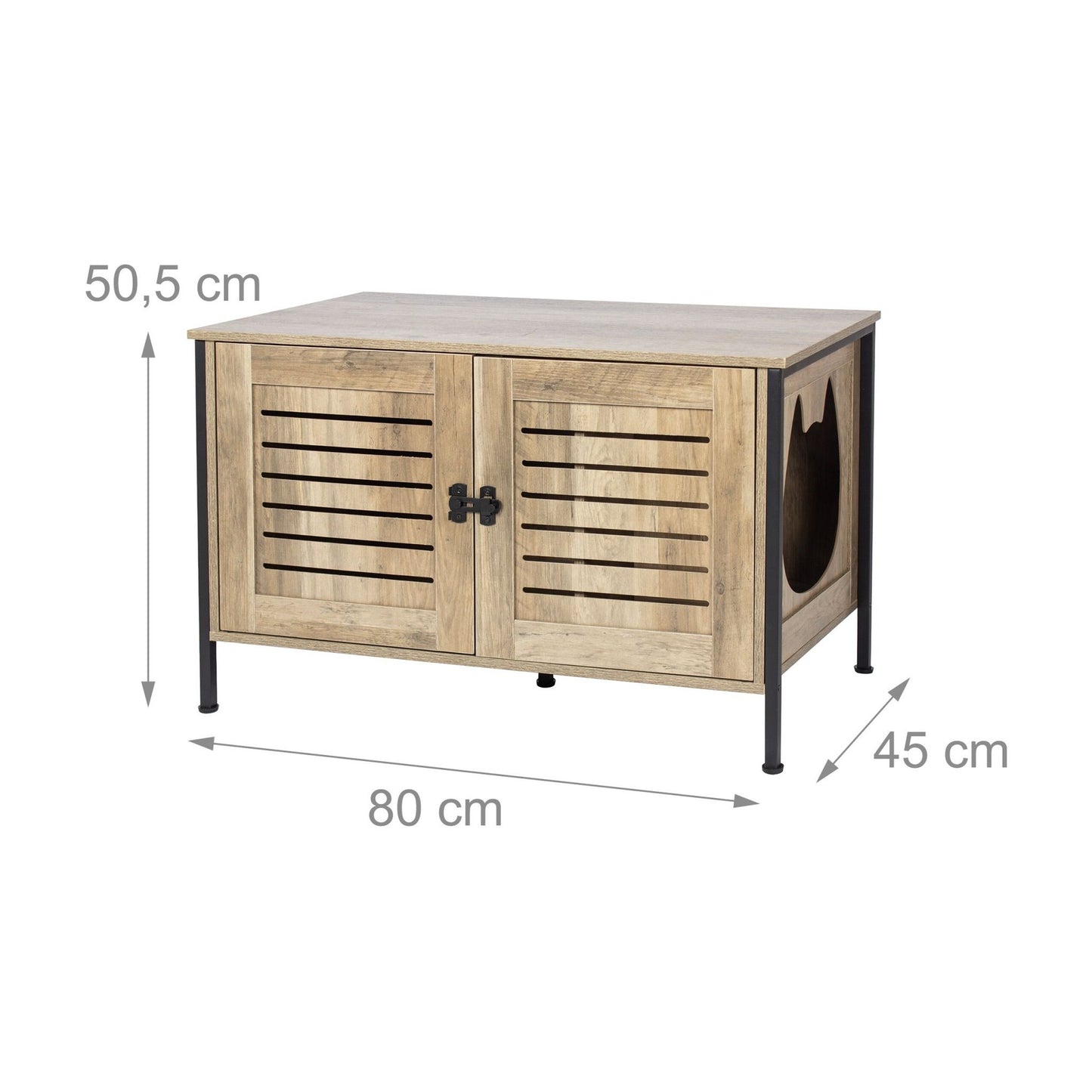 Cat Litter Cabinet with Cat-Head Entrance, Wood-Effect