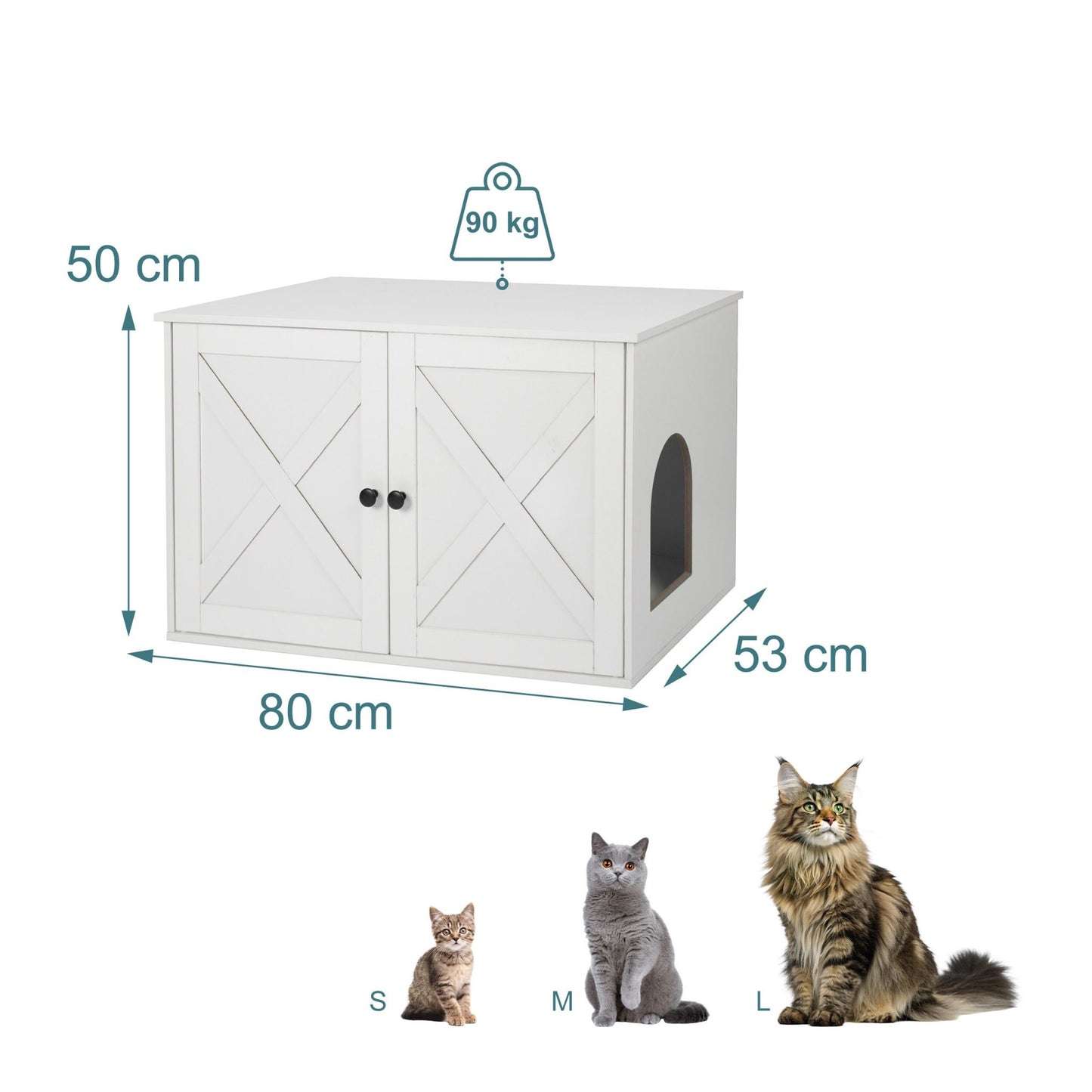 Cat Litter Cabinet with Ventilation, Wood Effect
