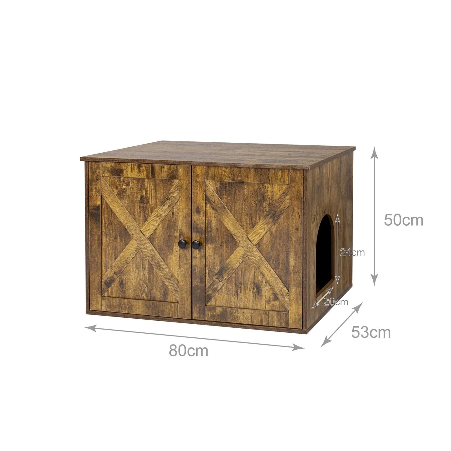 Cat Litter Cabinet with Ventilation, Wood Effect