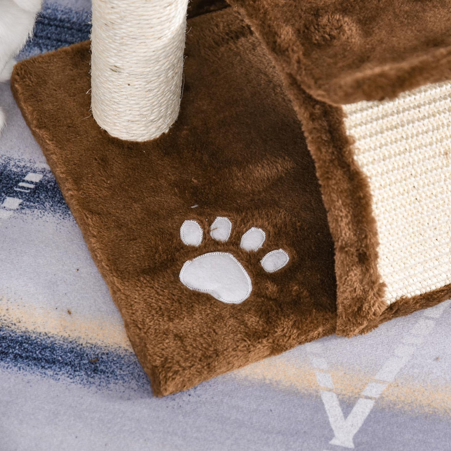 Cat scratching post with play ball, brown, 40x30x43 cm