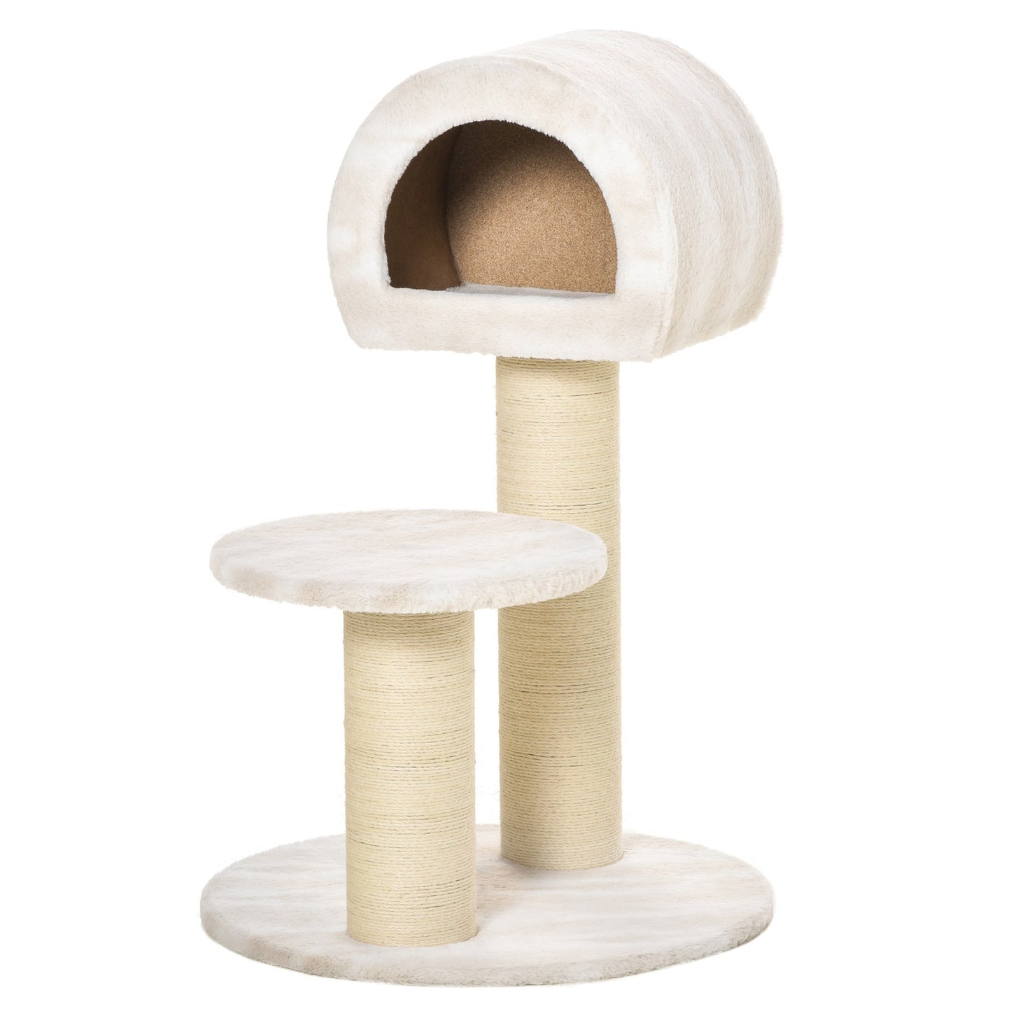 Cat scratching tree with sisal poles and play ball, 93 cm