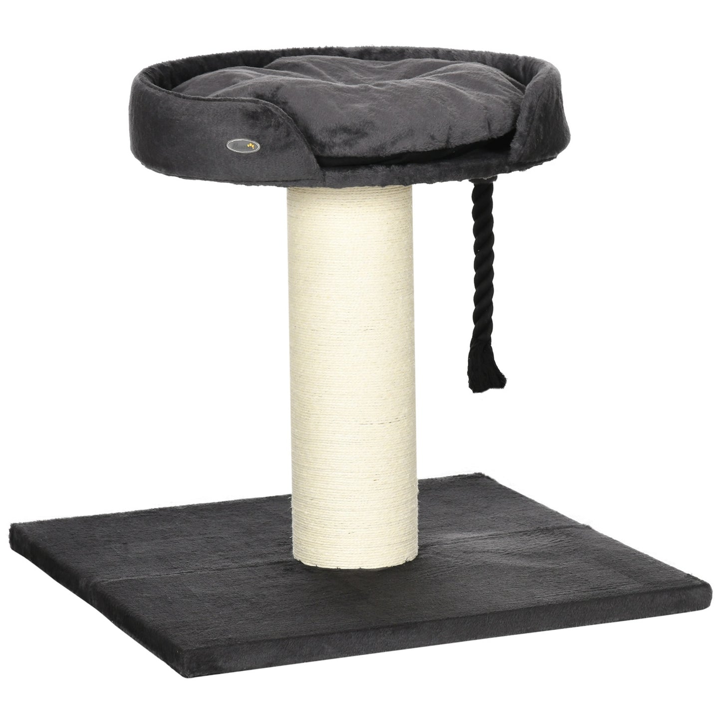 Cat scratching post with bed and sisal, 78 cm, grey