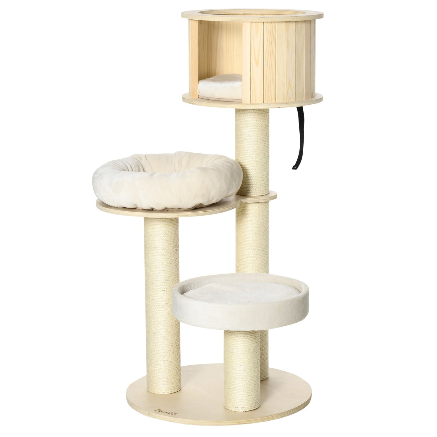 Cat tree with 3 levels, cave, sisal posts, 122 cm