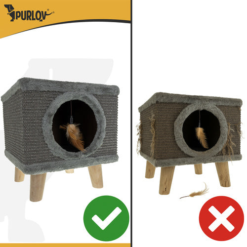 Cat Scratching Post with Bed, Sisal, Stable Legs