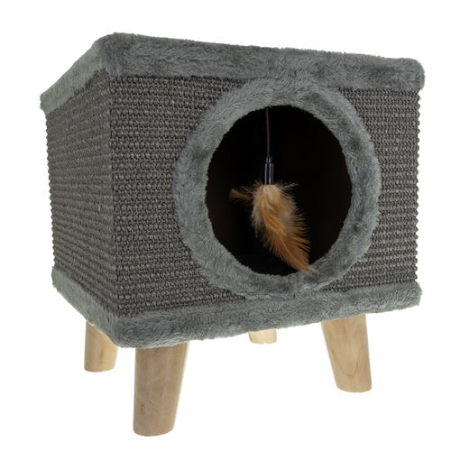 Cat Scratching Post with Bed, Sisal, Stable Legs