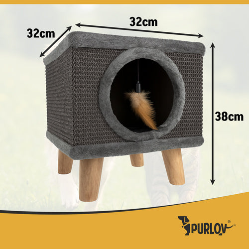 Cat Scratching Post with Bed, Sisal, Stable Legs