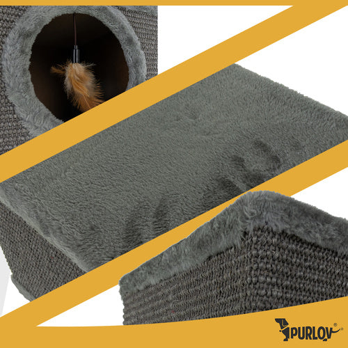 Cat Scratching Post with Bed, Sisal, Stable Legs