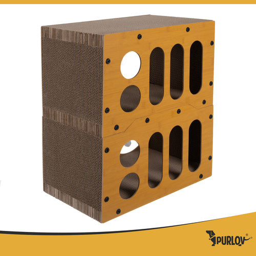 Cat Scratching Post with Two-Story House, Eco-Friendly