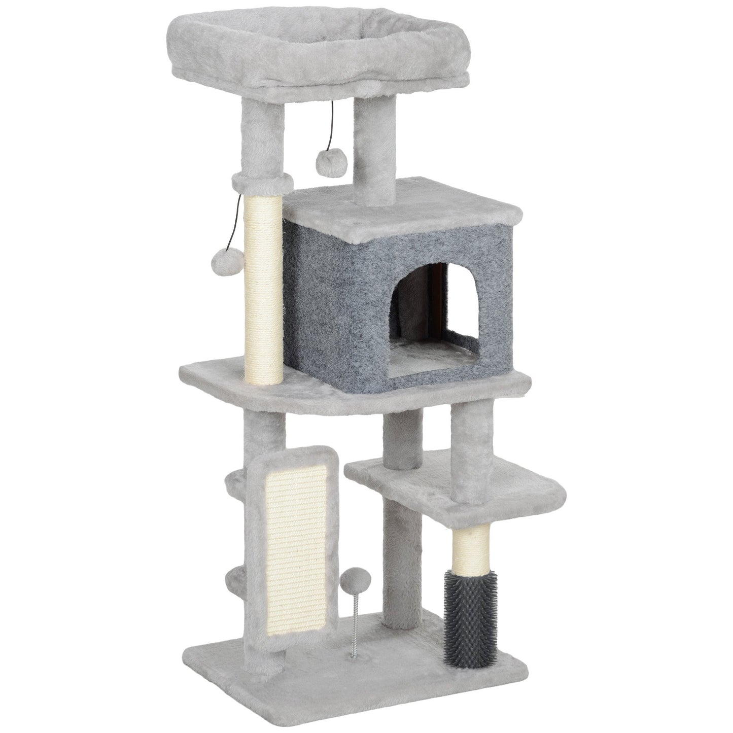 Cat Tree with Sisal Posts and Plush Bed, 104 cm