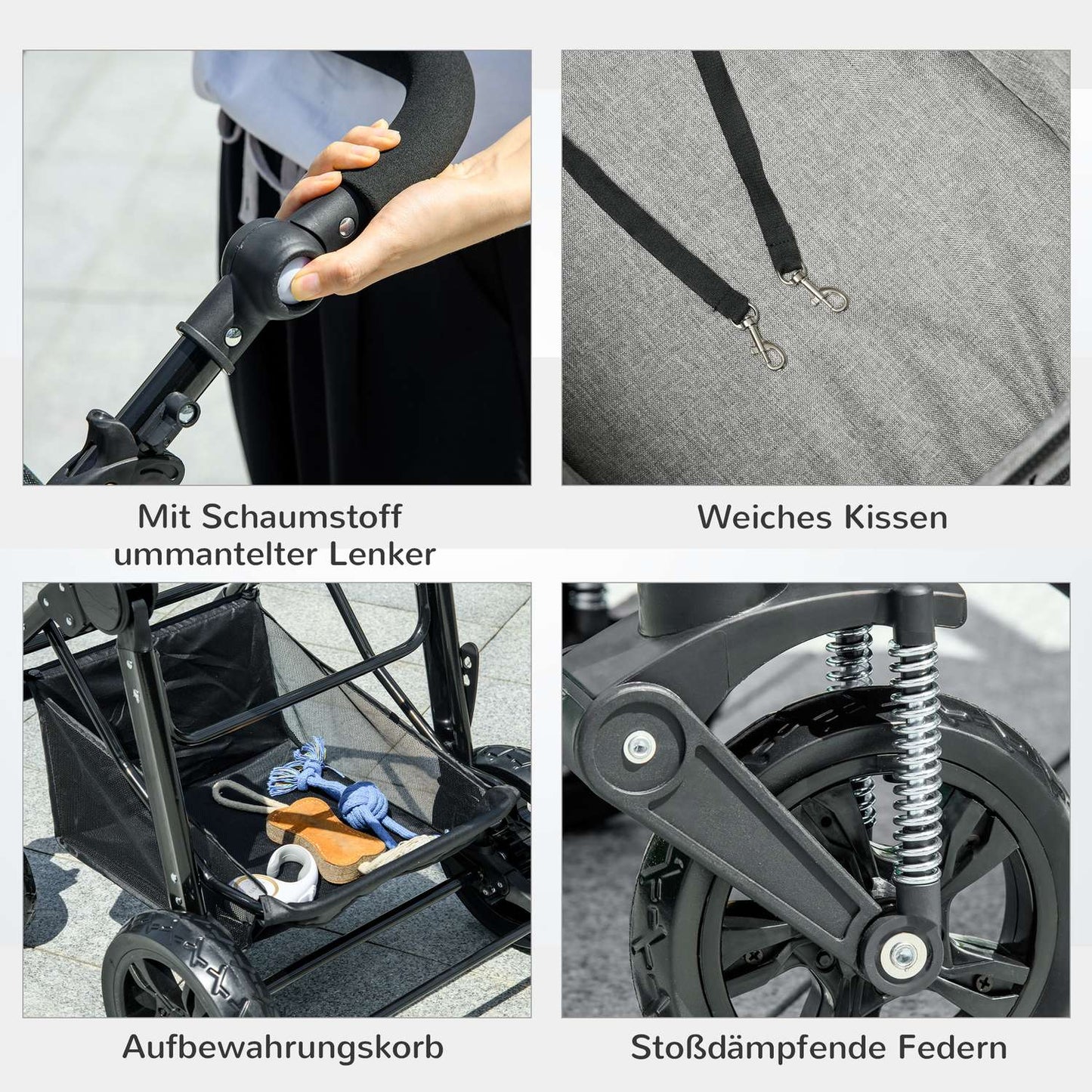 Foldable 2-in-1 cat cart, mesh window, up to 10 kg