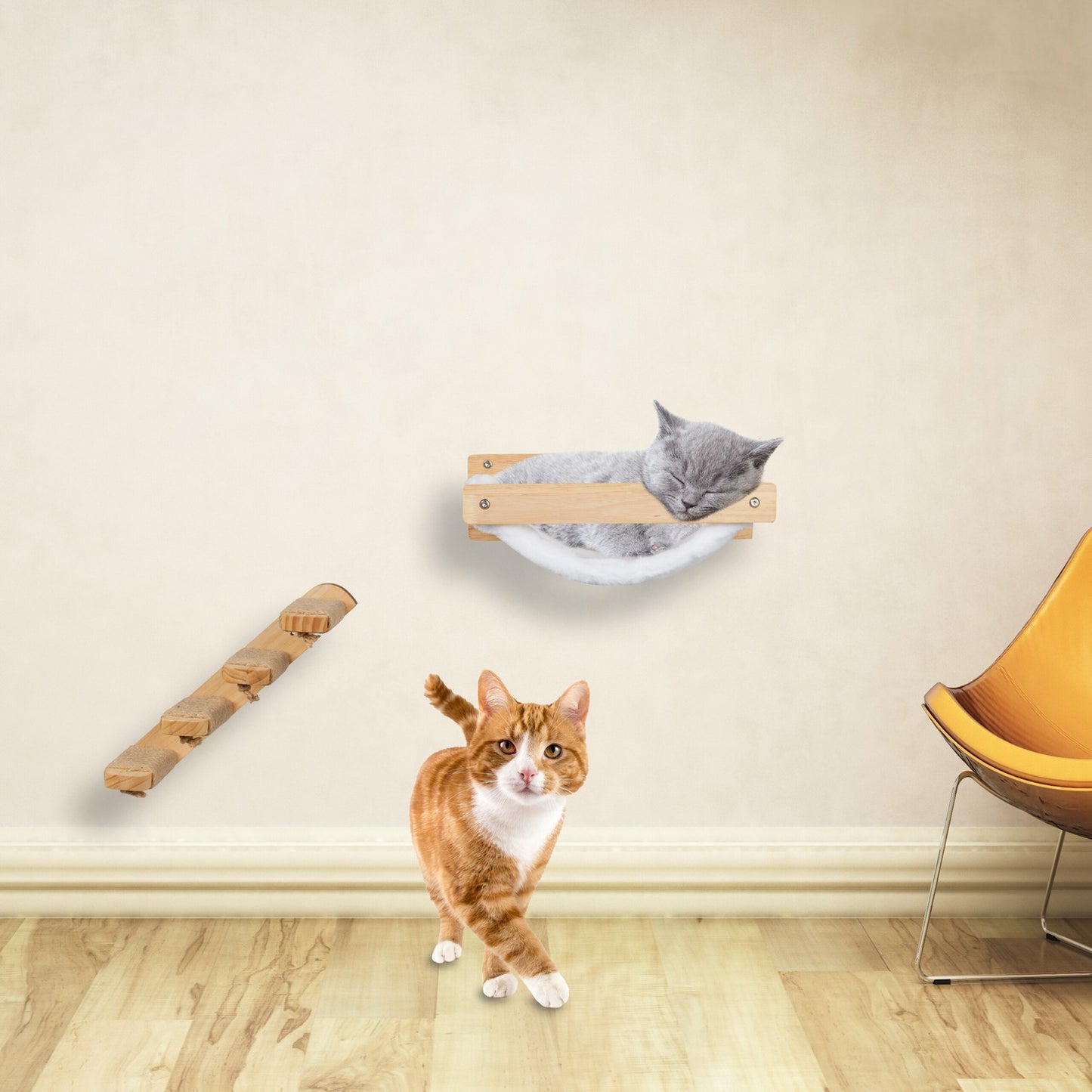Cat Wall Stairs – 4 Steps for Climbing & Scratching
