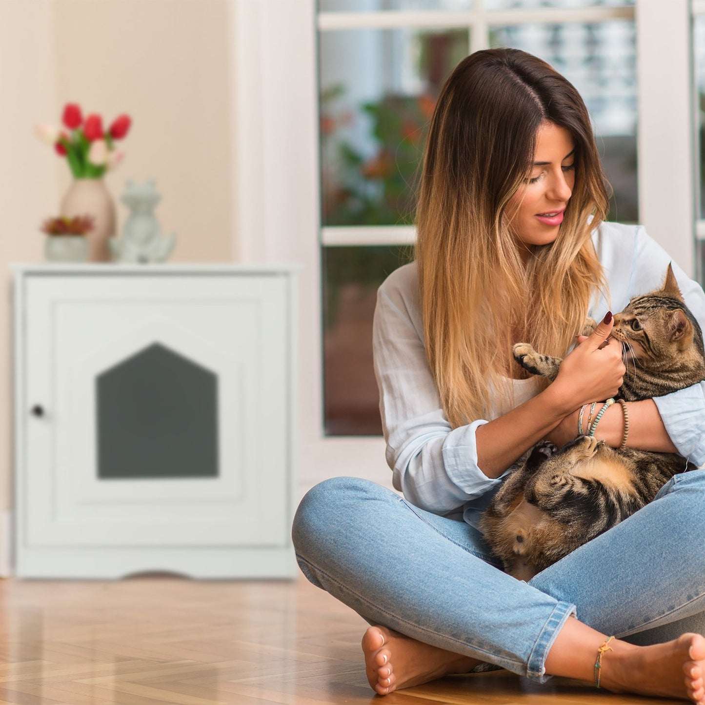 Cat cabinet white