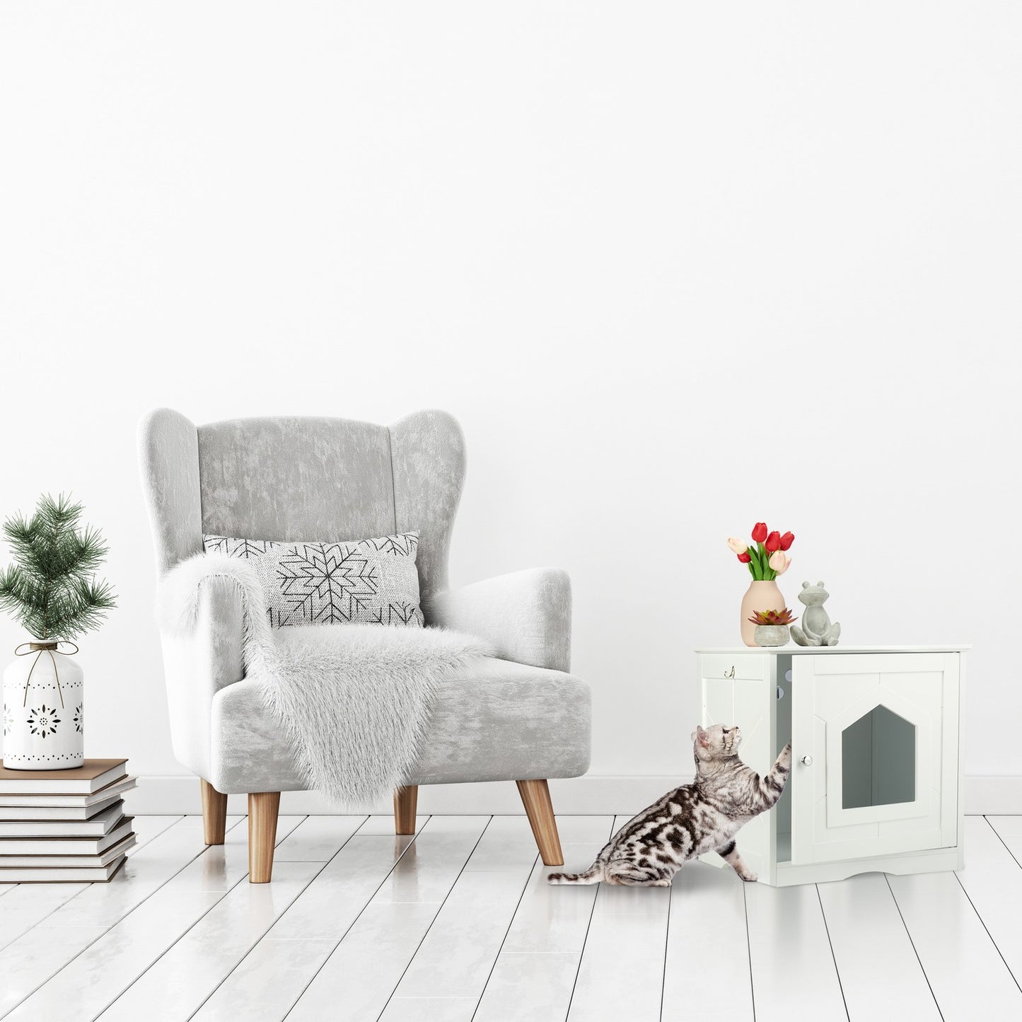 Cat cabinet white