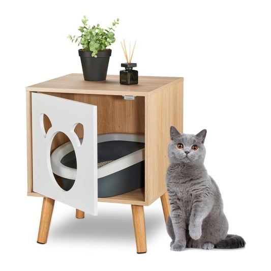 Cat cabinet with hinged door