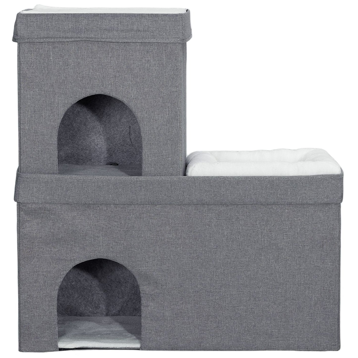 Cat house with pillow - 3 levels, grey, up to 5 kg