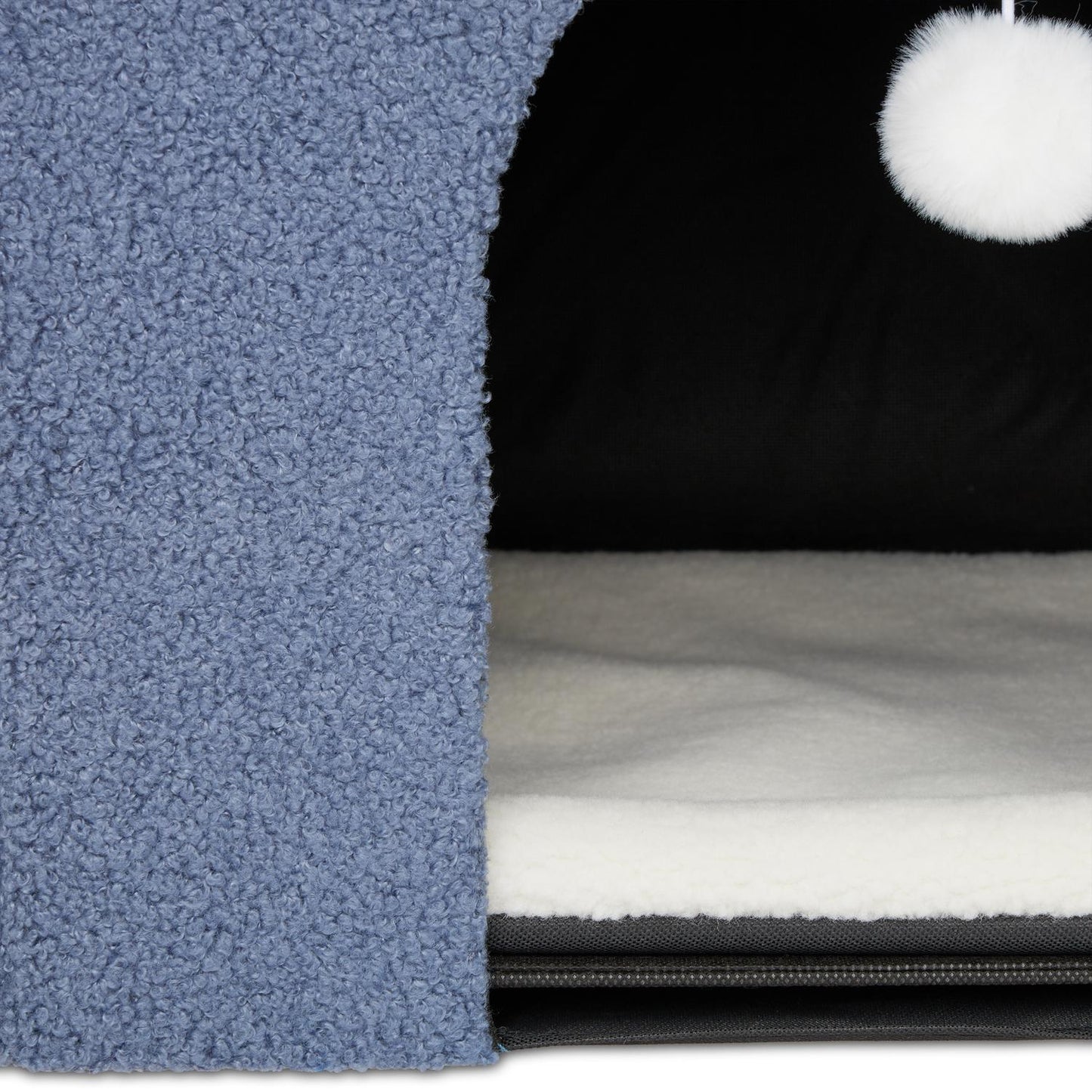 Cat cave in blue
