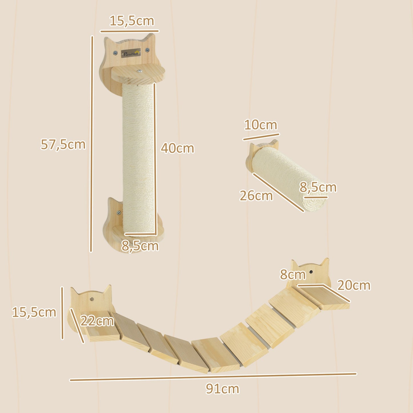 Cat Climbing Wall Set - 3 Piece Furu Furniture