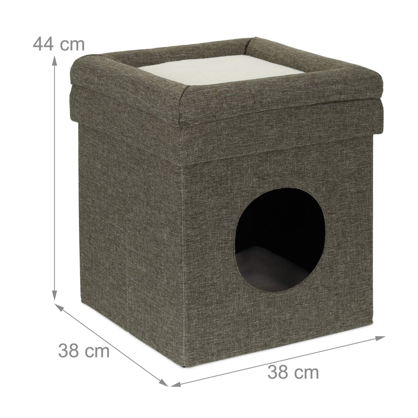 Cat hide with folding roof