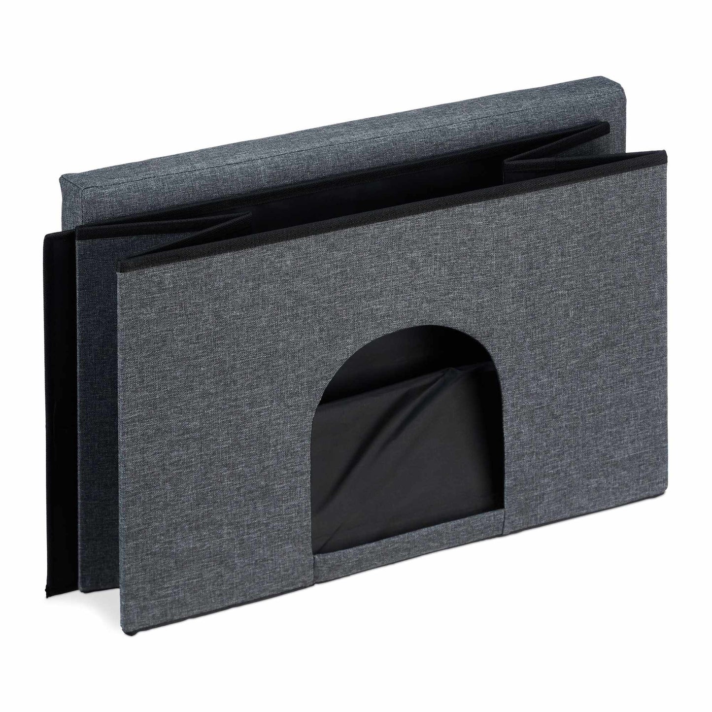 Cat hide with seat cushion in grey