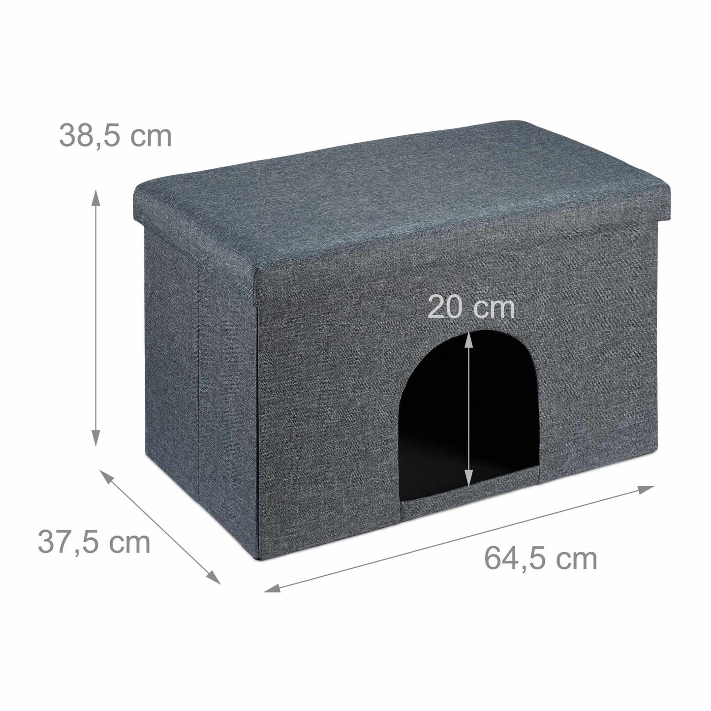 Cat hide with seat cushion in grey