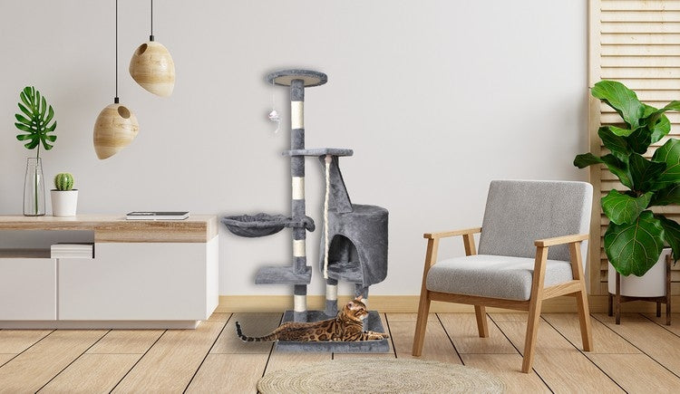 Cat tree 118 cm, gray