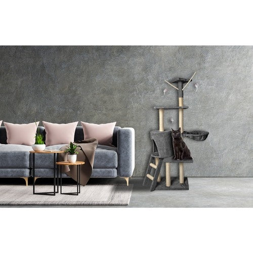 Cat tree 138 cm, gray