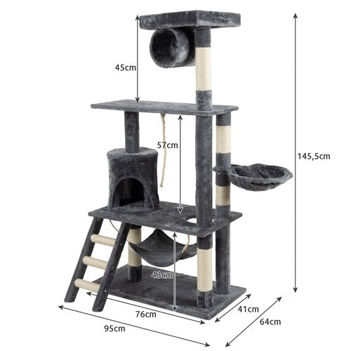 Cat tree 141cm gray Purlov 21713
