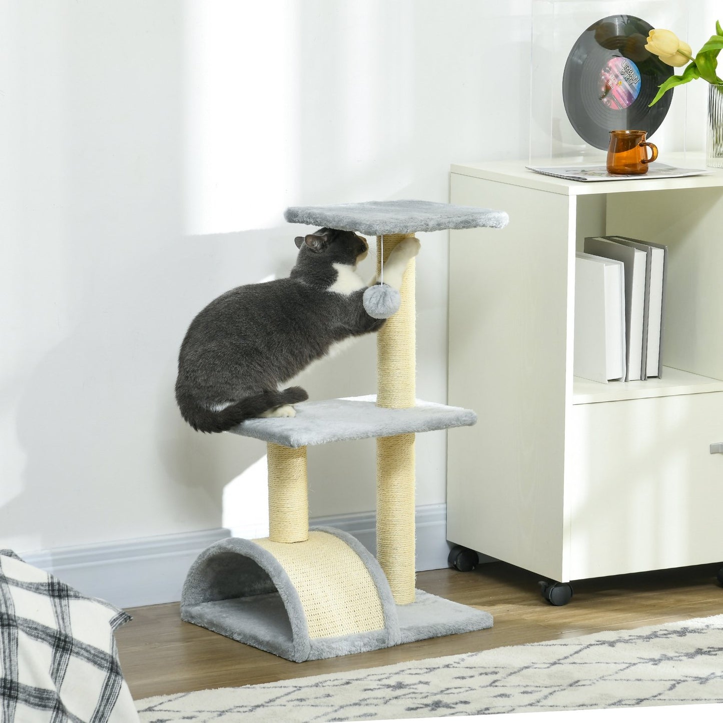 Cat Tree with Sisal Posts & Plush Balls, 72 cm