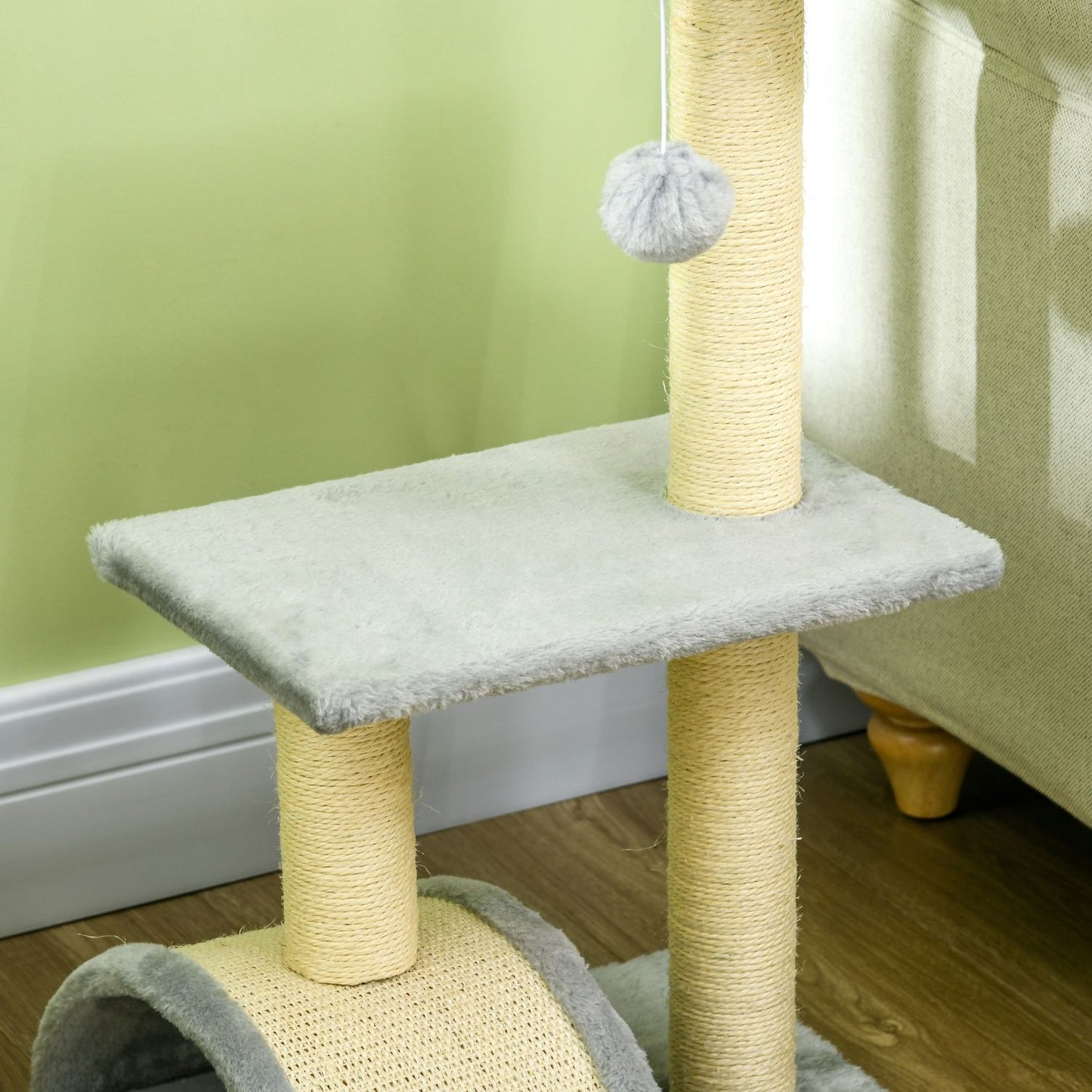 Cat Tree with Sisal Posts & Plush Balls, 72 cm