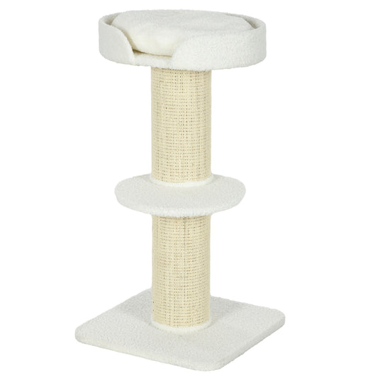 Cat Tree with Bed, 91cm, Lambswool, Cream