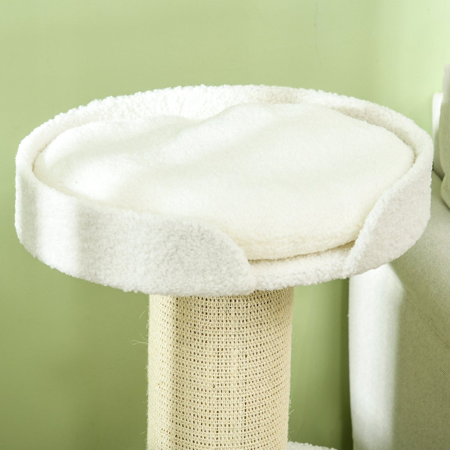 Cat Tree with Bed, 91cm, Lambswool, Cream