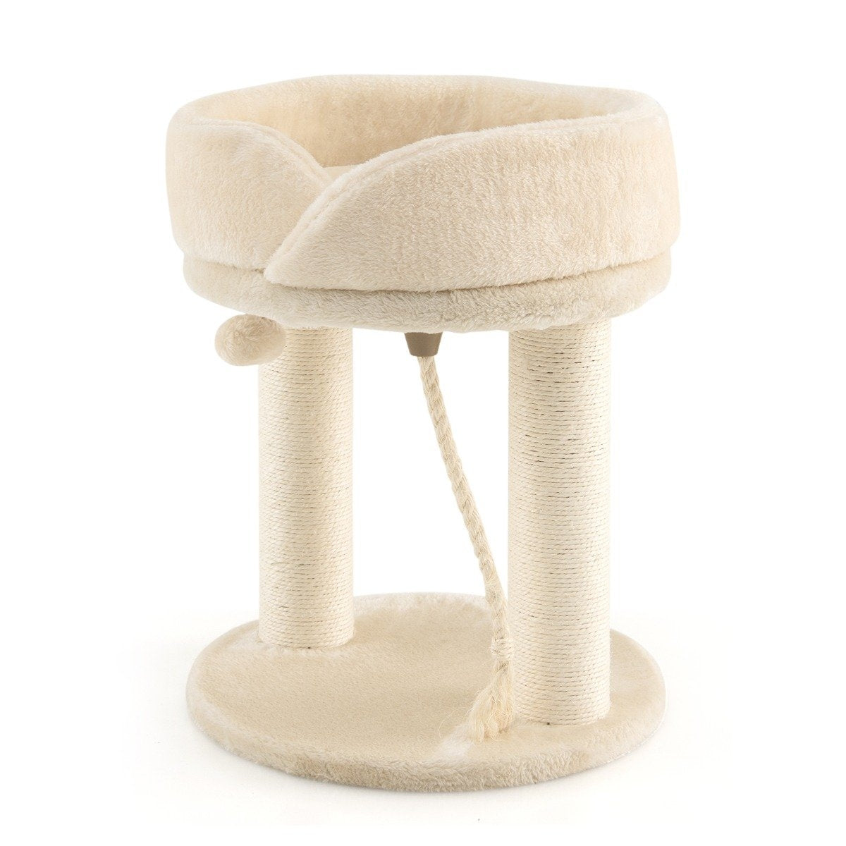 Cat tree cat scratching post with soft seat sisal tower for cats beige